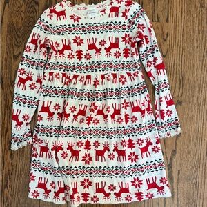 Hanna Andersson Red and White Reindeer Dress